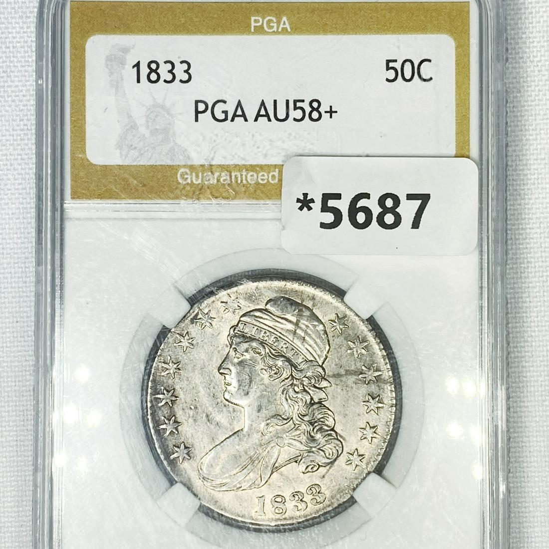 1833 Capped Bust Half Dollar PGA-AU58+ (1 of 2)