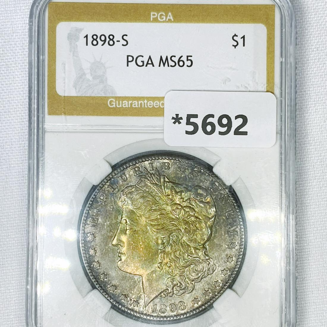 1898-S Morgan Silver Dollar PGA-MS65 (1 of 2)
