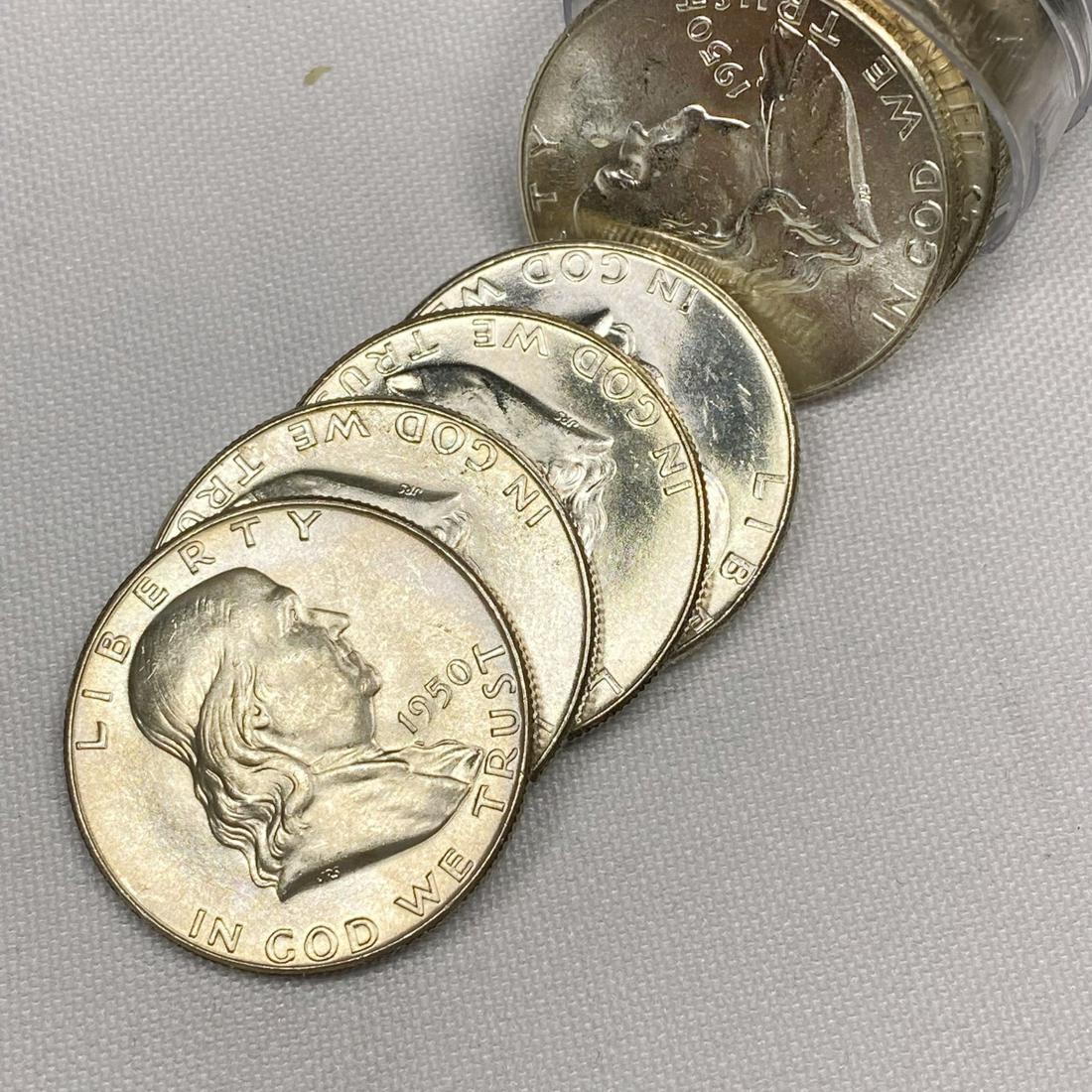 1950 Franklin Half Dollar Roll (20) - BU (1 of 4)