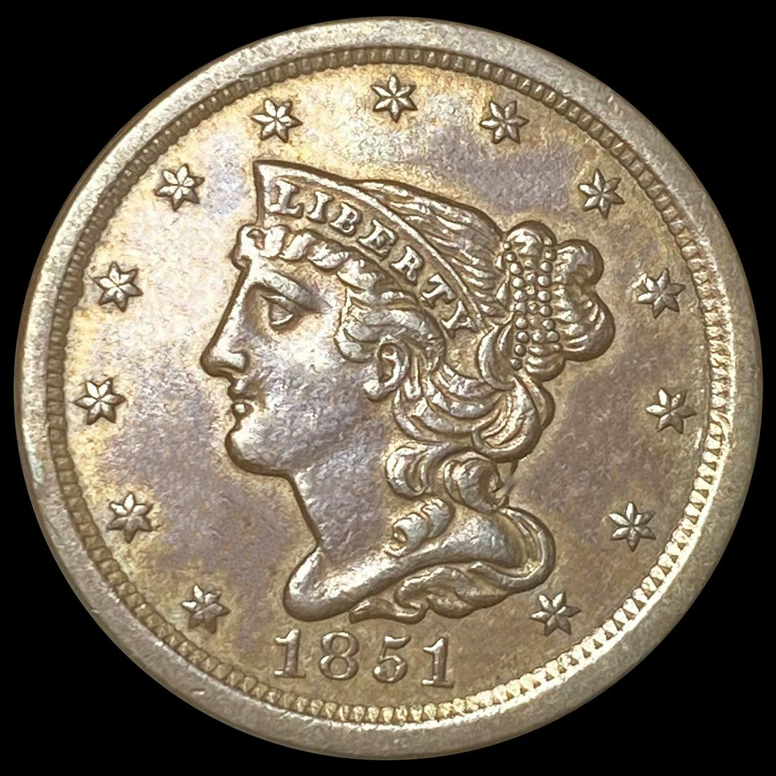 1851 Braided Hair Half Cent CLOSELY UNCIRCULATED (1 of 2)
