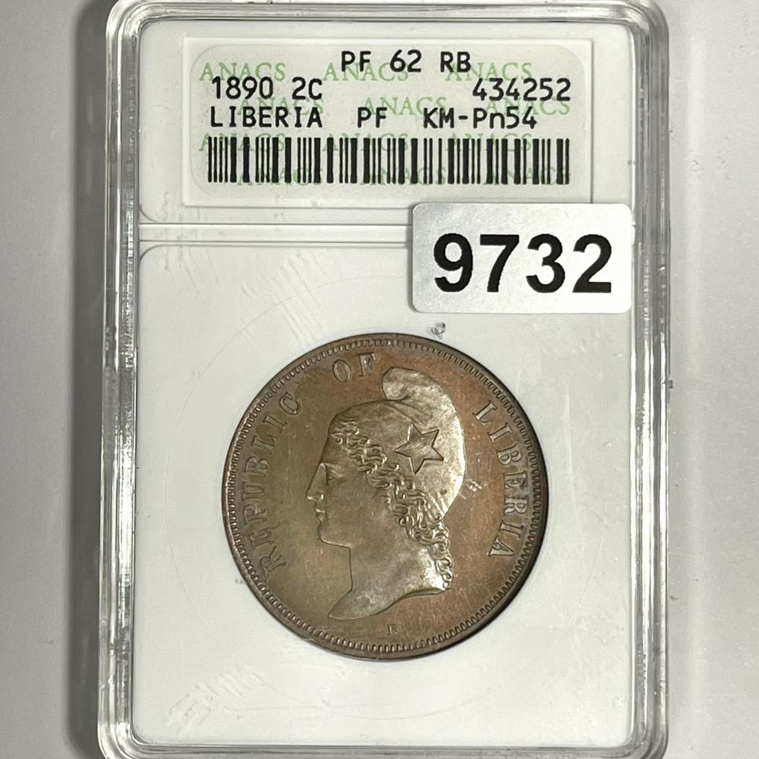 1890 Two Cent Piece ANACS-PF62 RB (1 of 2)