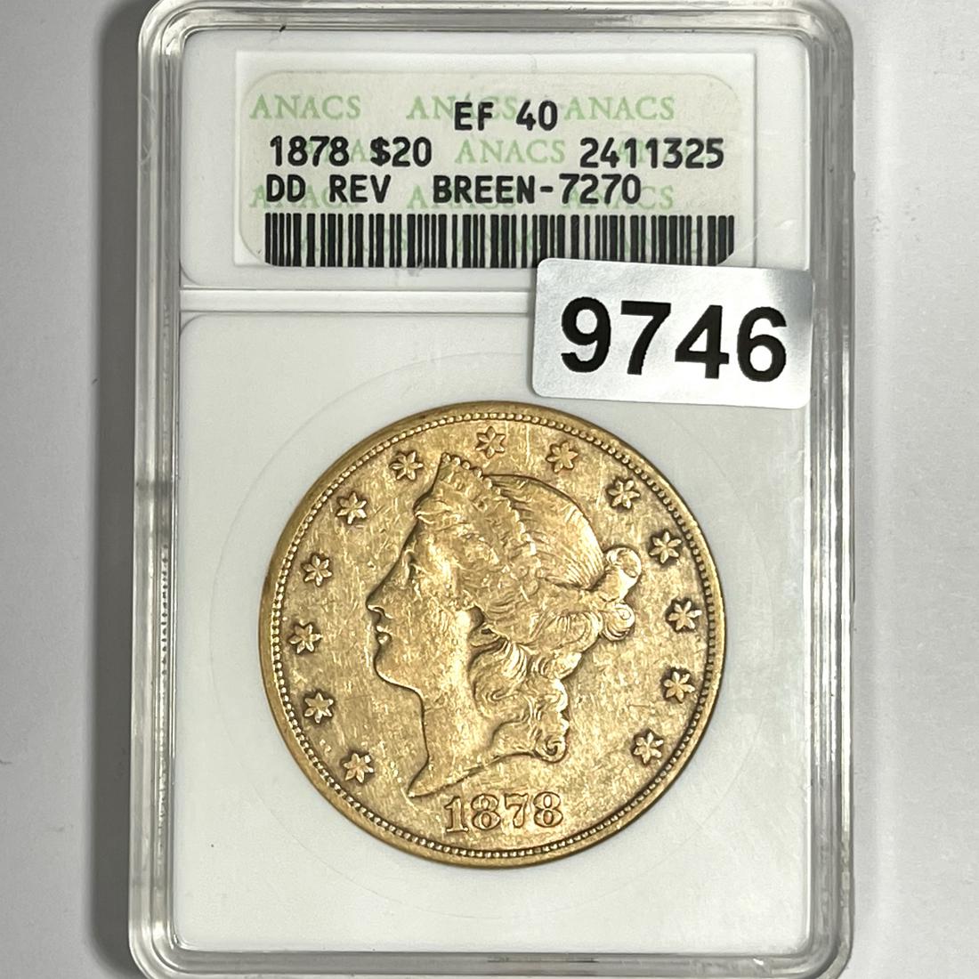 1878 $20 Gold Double Eagle ANACS-EF40 (1 of 2)