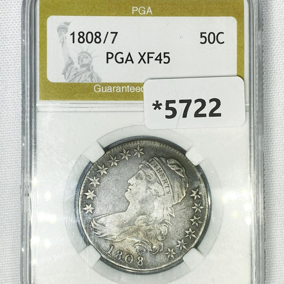 1808/7 Capped Bust Half Dollar PGA-XF45 (1 of 2)