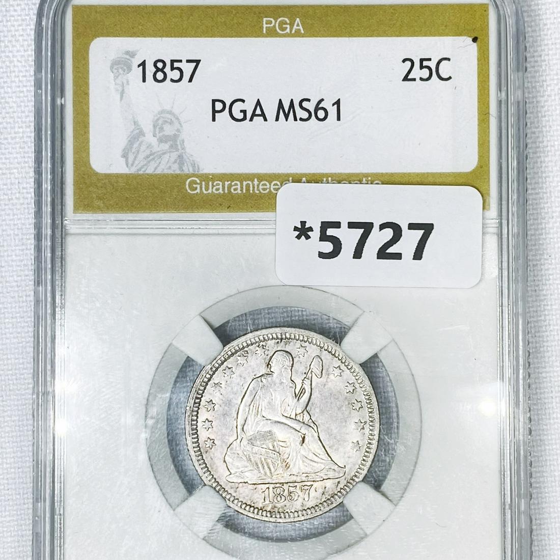 1857 Seated Liberty Quarter PGA-MS61 (1 of 2)