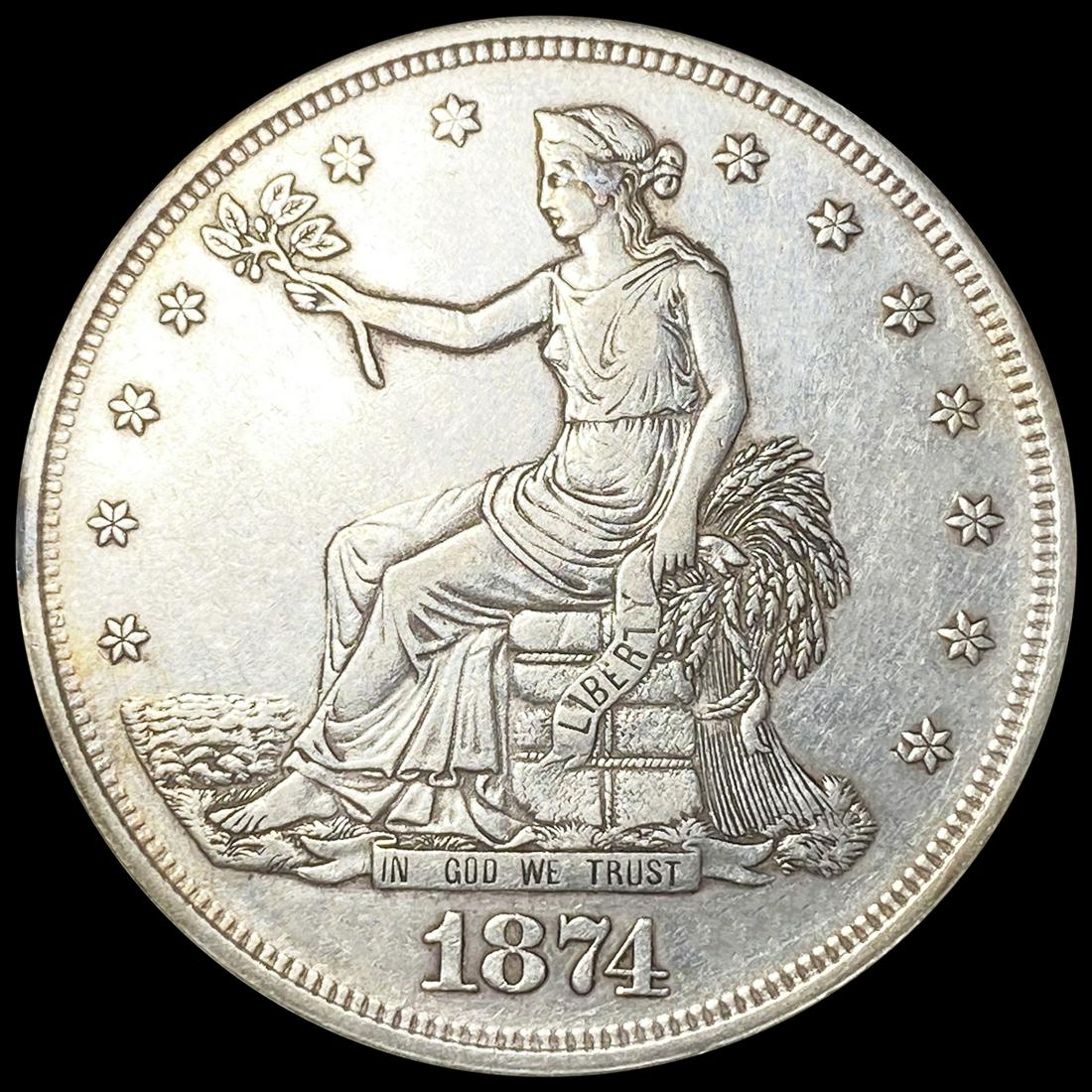 1874 Silver Trade Dollar ABOUT UNCIRCULATED (1 of 2)