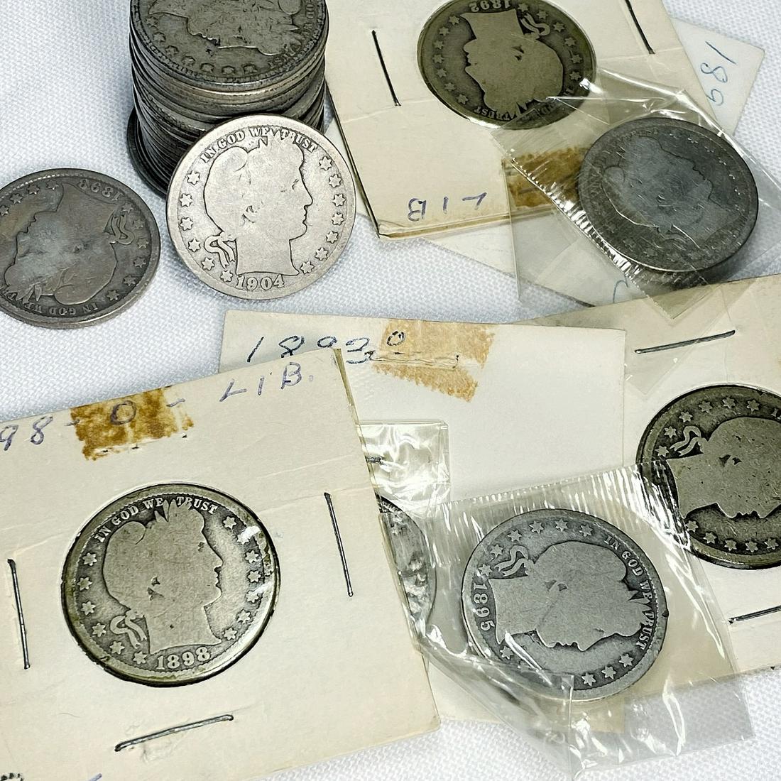 Semi-Key Dates Barber Quarters (38) - (1 of 4)