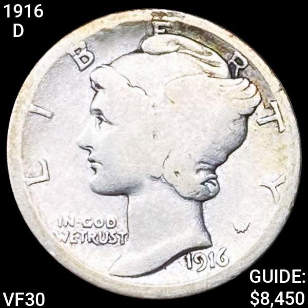 1916-D Mecury Silver Dime LIGHTLY CIRC (1 of 2)