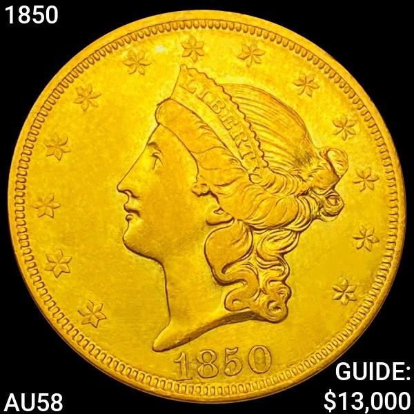 1850 $20 Gold Double Eagle CHOICE AU (1 of 2)