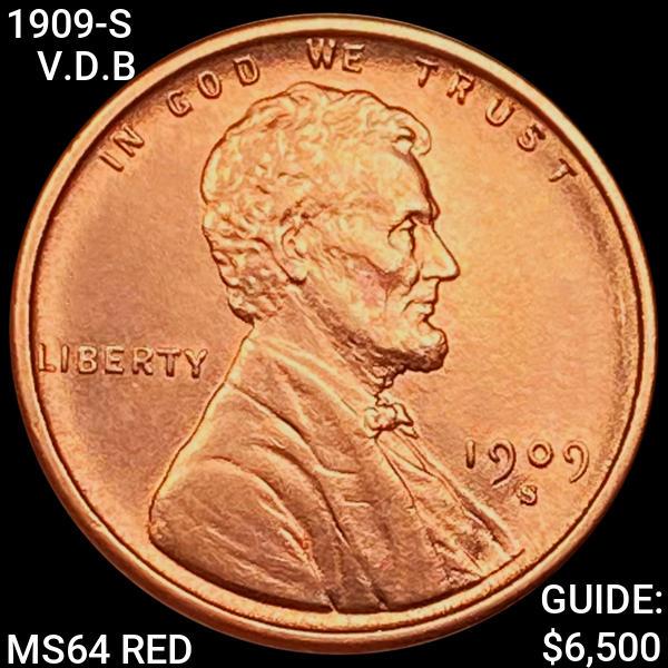 1909-S V.D.B Lincoln Wheat Cent CHOICE BU RED (1 of 2)