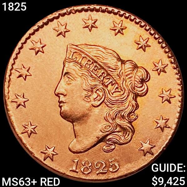 1825 Coronet Head Large Cent CHOICE BU+ RED (1 of 2)