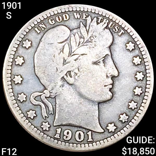 1901-S Barber Silver Quarter LIGHTLY CIRC (1 of 2)