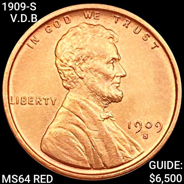 1909-S V.D.B. Lincoln Wheat Cent CHOICE BU RED (1 of 2)