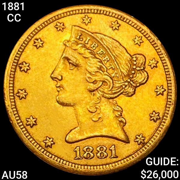 1881-CC $5 Gold Half Eagle CHOICE AU (1 of 2)