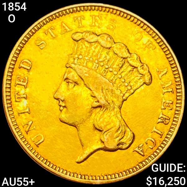 1854-O $3 Gold Piece CHOICE AU+ (1 of 2)