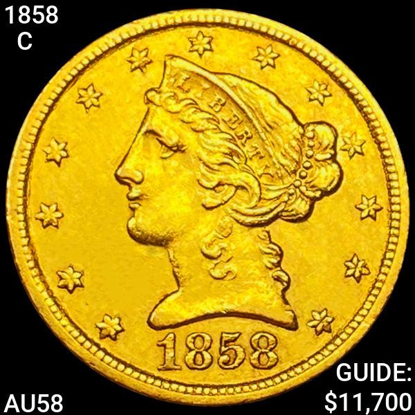 1858-C $5 Gold Half Eagle CHOICE AU (1 of 2)