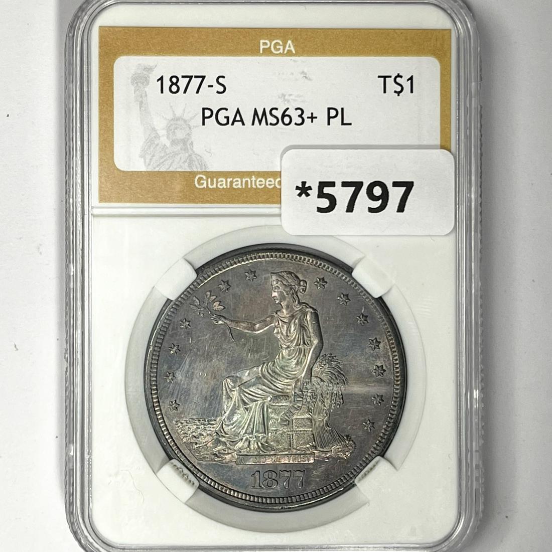 1877-S Silver Trade Dollar PGA-MS63+ PL (1 of 2)
