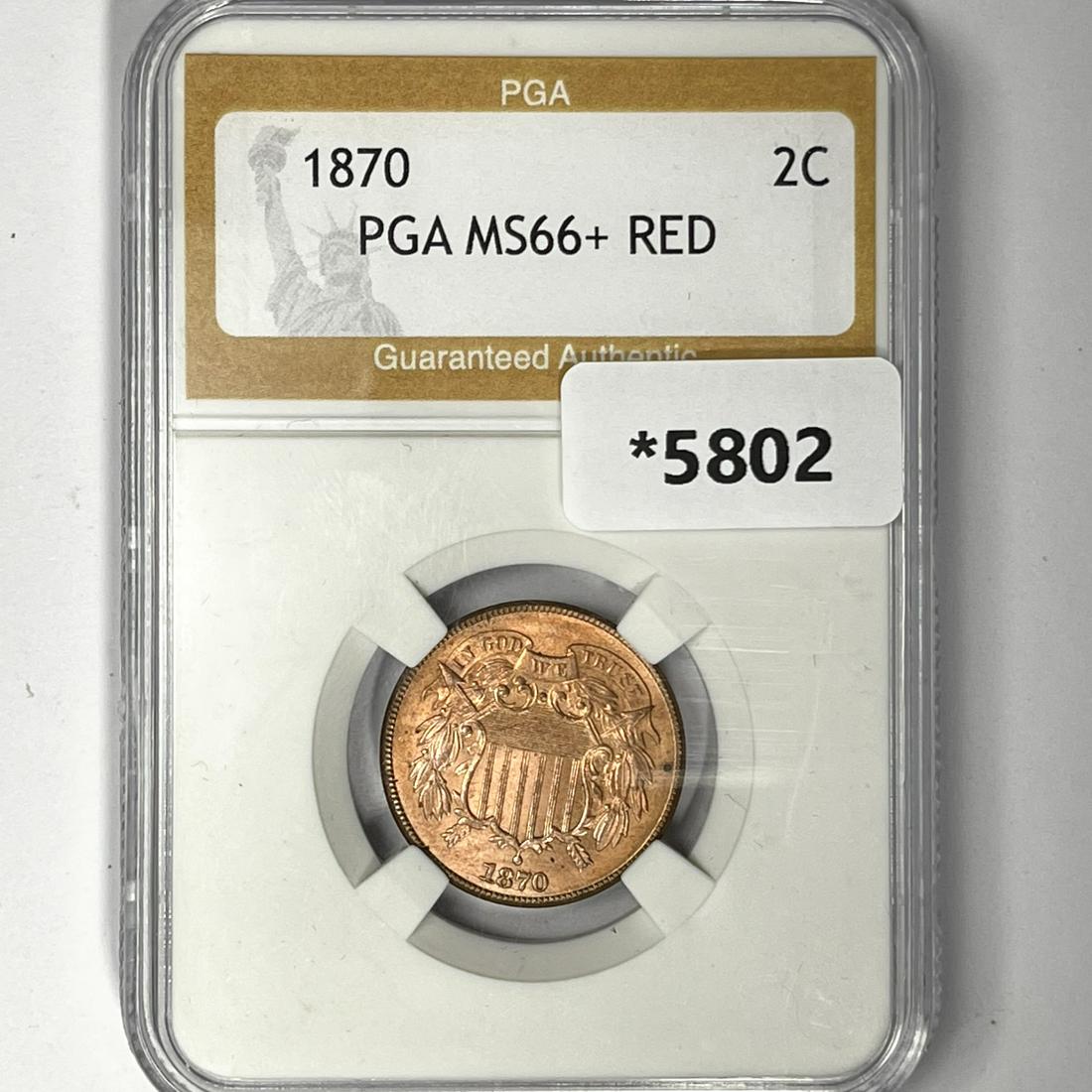 1870 Two Cent Piece PGA-MS66+ RED (1 of 2)