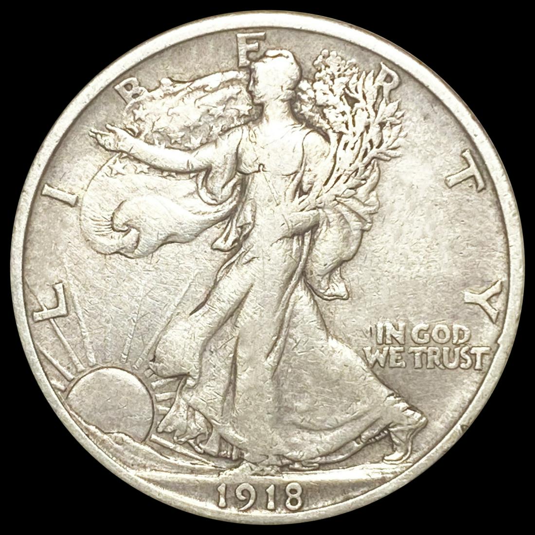 1918-S Walking Liberty Half Dollar LIGHTLY CIRC (1 of 2)