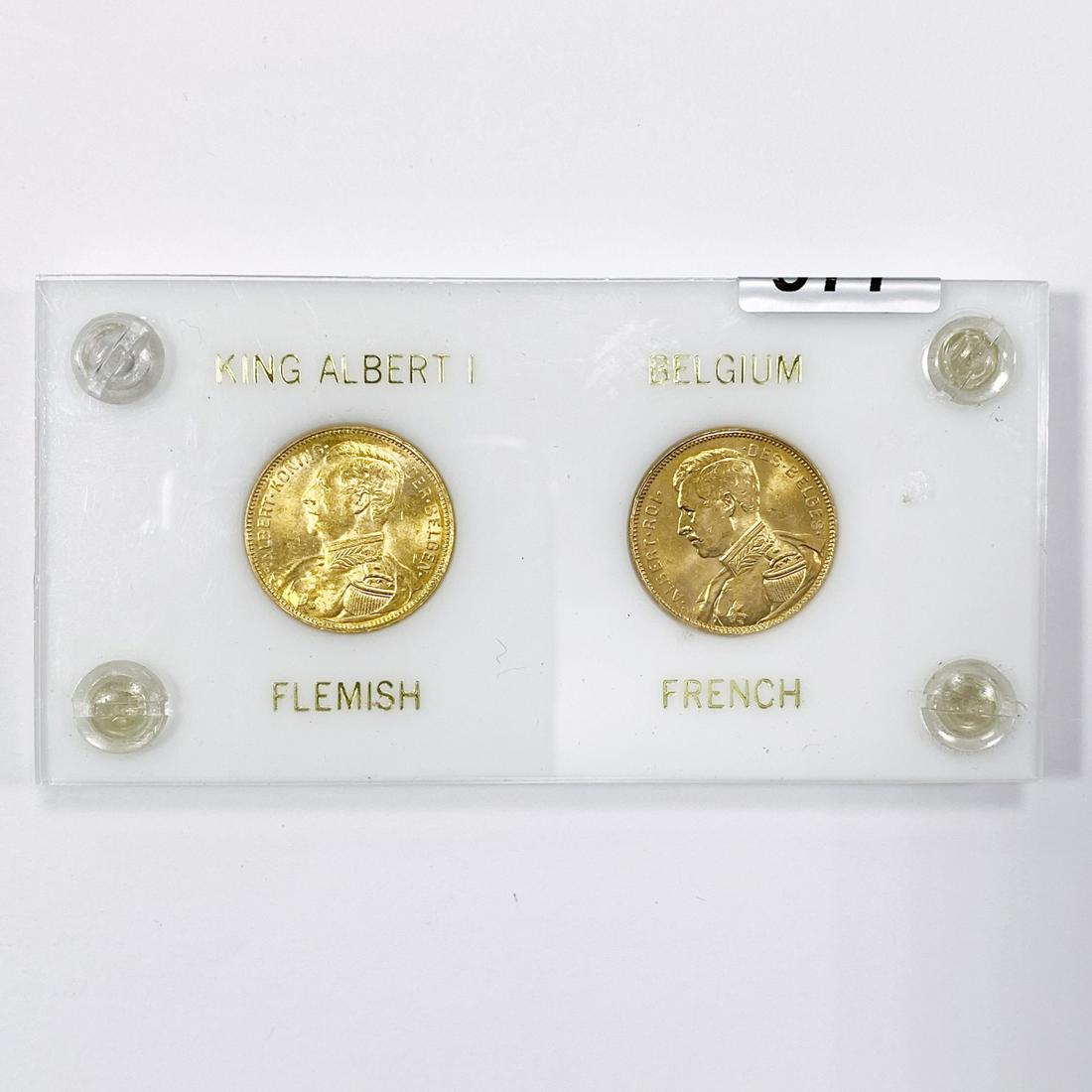 1914 Belgium & France Gold 20 Francs - UNC (1 of 2)