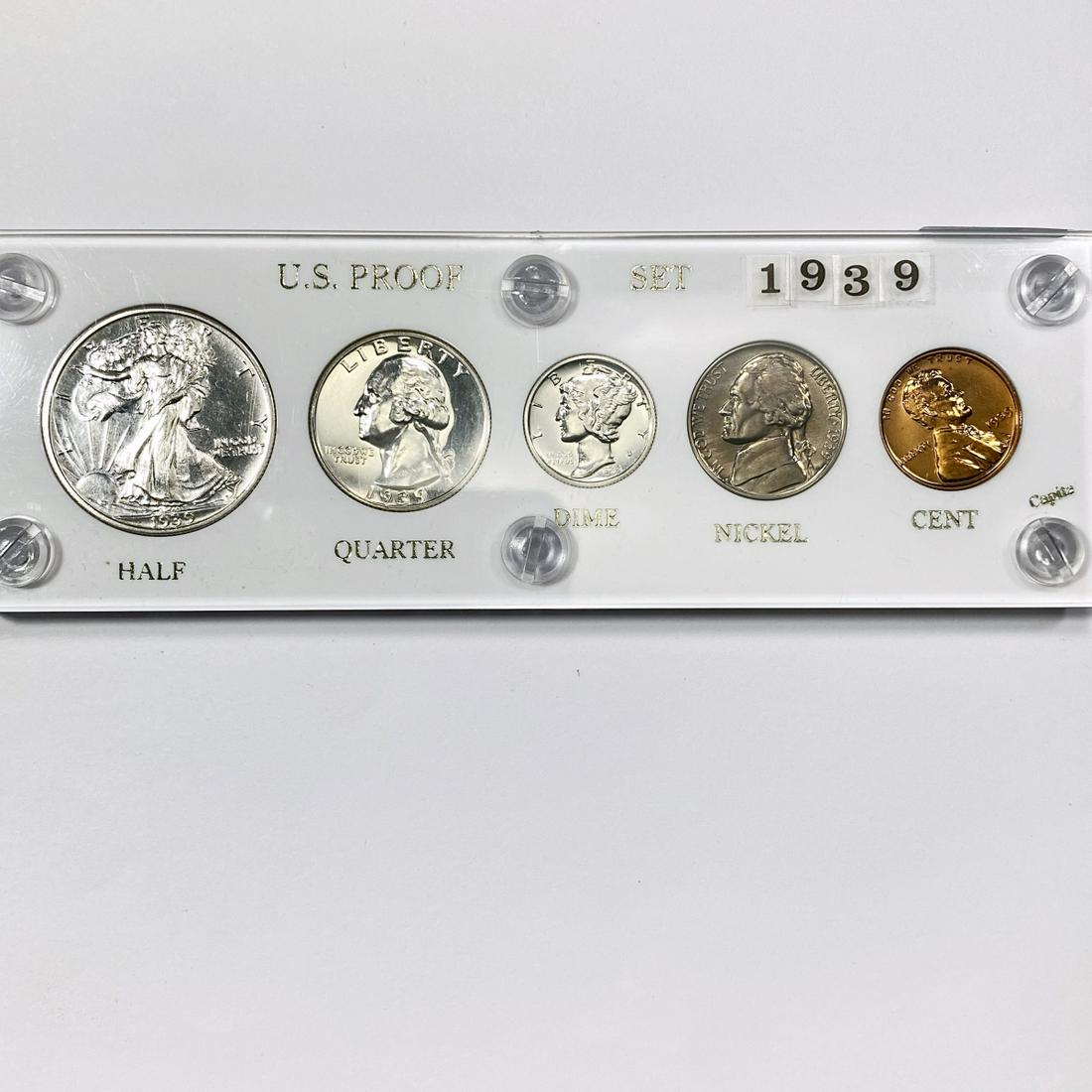 1939 Proof Set (5) Coins with display (1 of 2)