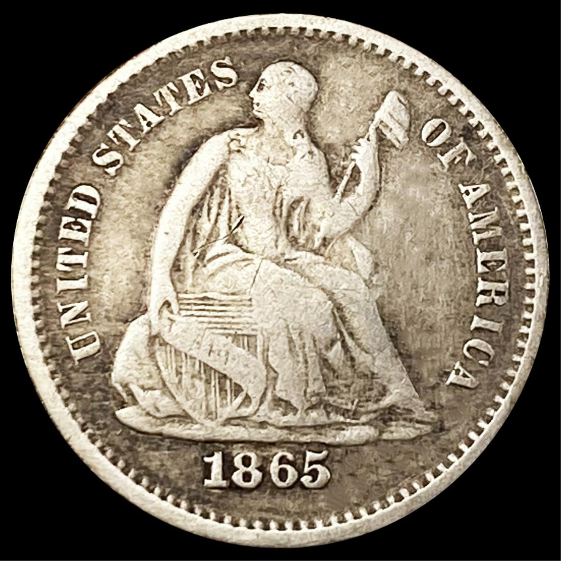 1865-S Seated Liberty Half Dime NICELY CIRCULATED (1 of 2)
