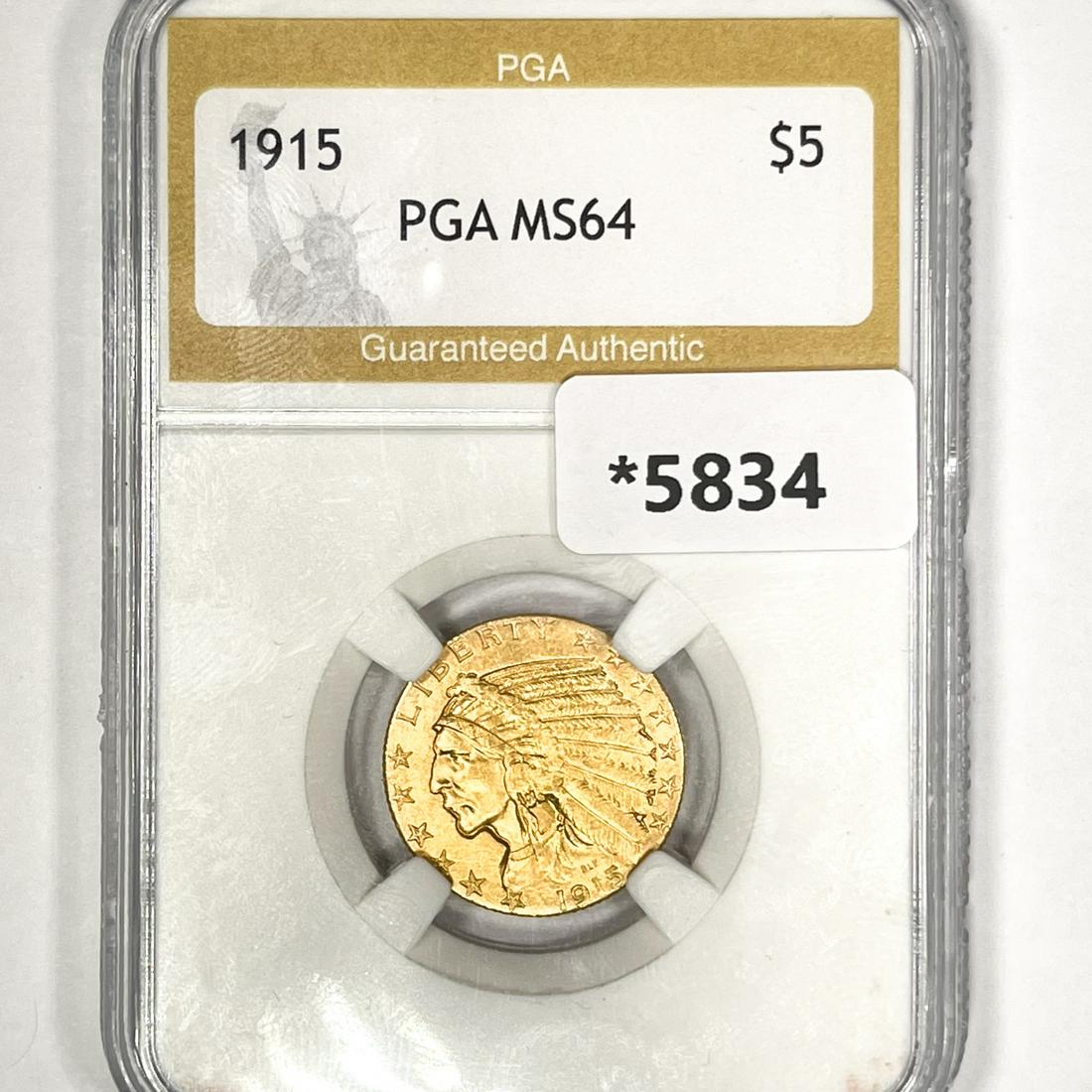 1915 $5 Gold Half Eagle PGA-MS64 (1 of 2)