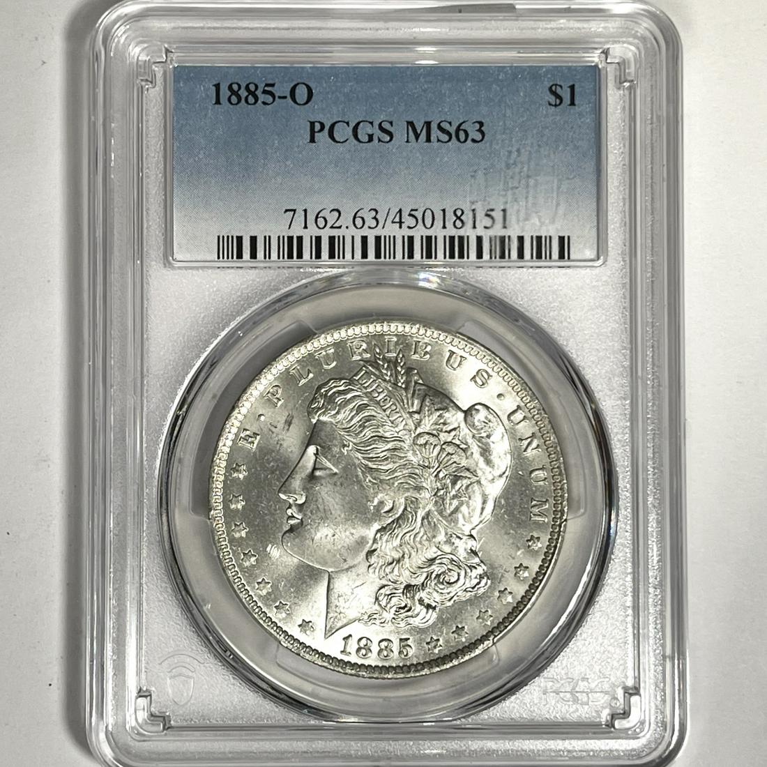 1885-O Morgan Silver Dollar PCGS-MS63 (1 of 2)