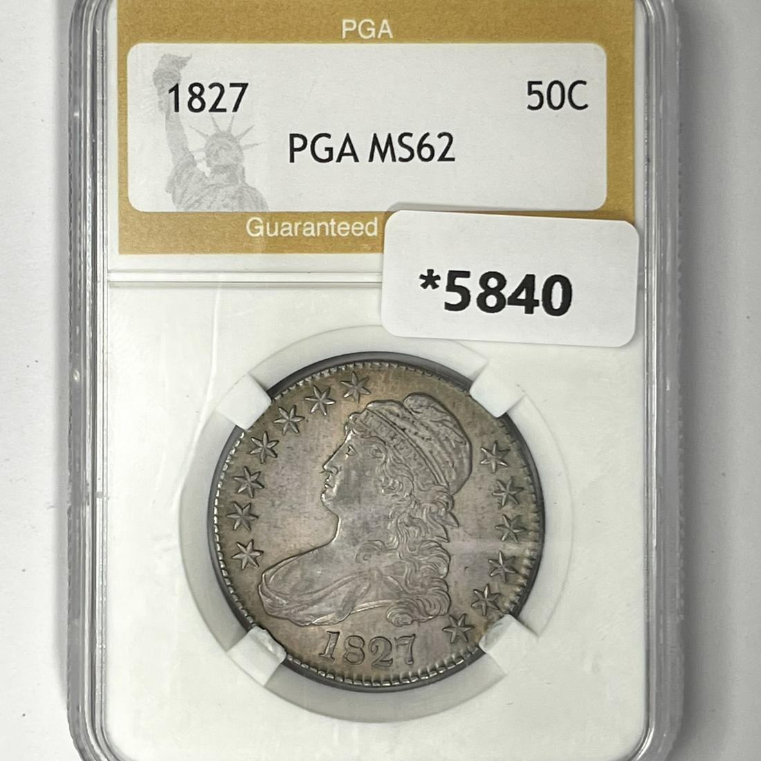 1827 Capped Bust Half Dollar PGA-MS62 (1 of 2)