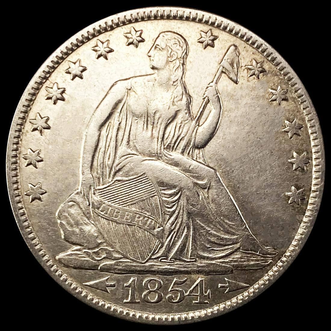 1854-O Arrows Seated Liberty Half Dollar UNC (1 of 2)