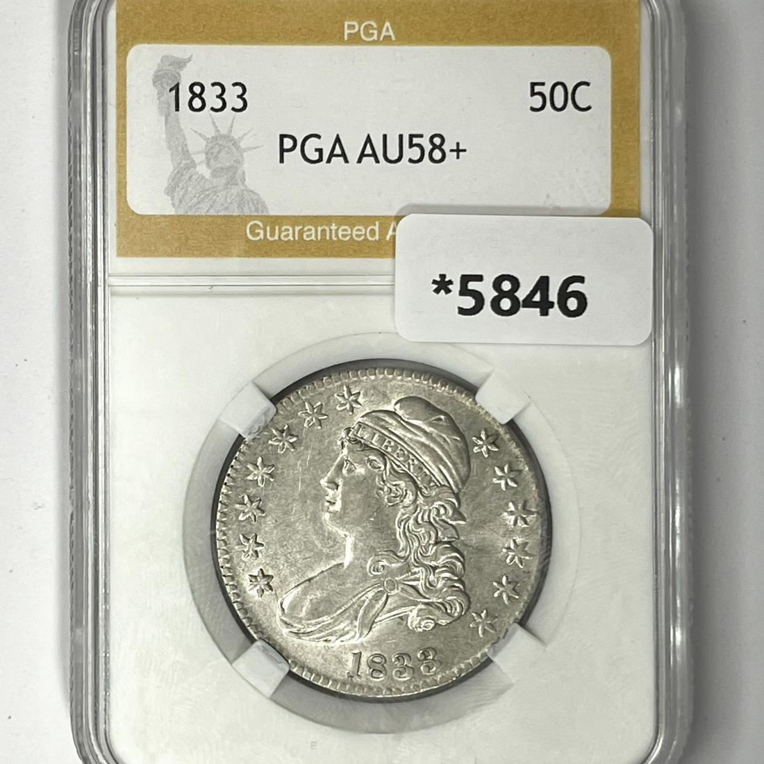 1833 Capped Bust Half Dollar PGA-AU58+ (1 of 2)