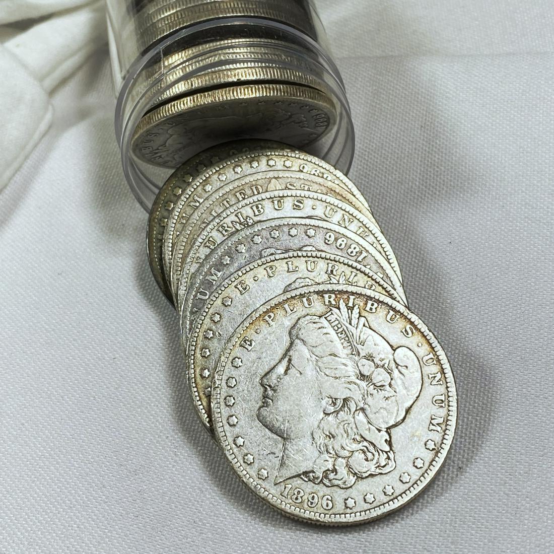 1896-O Morgan Silver Dollar Roll (22) - BU (1 of 4)