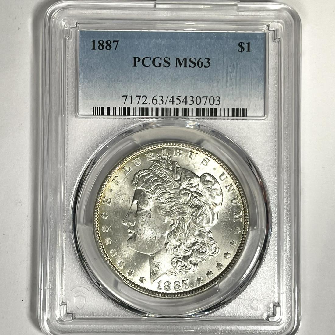 1887 Morgan Silver Dollar PCGS-MS63 (1 of 2)