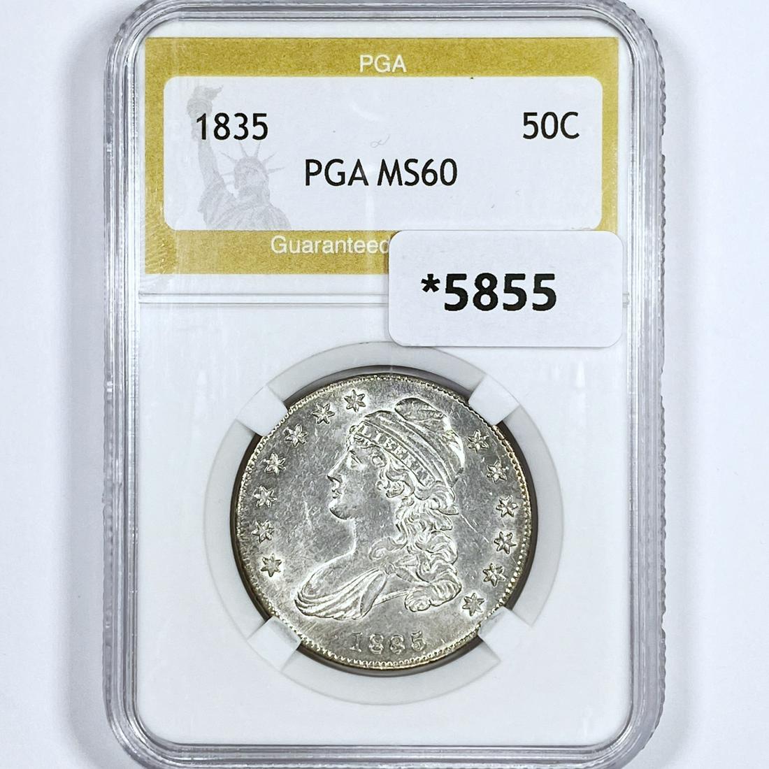 1835 Capped Bust Half Dollar PGA-MS60 (1 of 2)