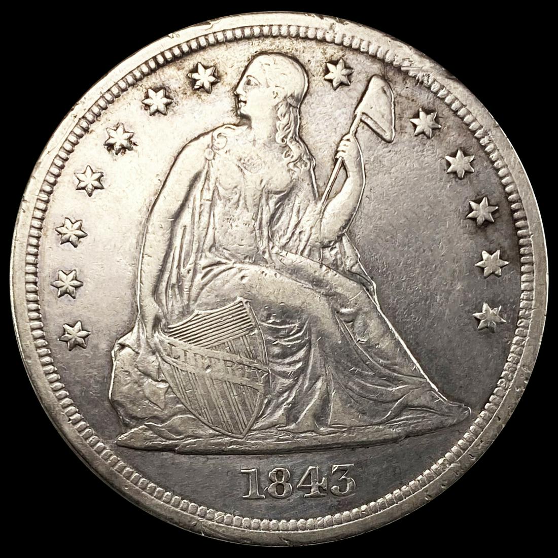 1843 Seated Liberty Dollar CLOSELY UNCIRCULATED (1 of 2)