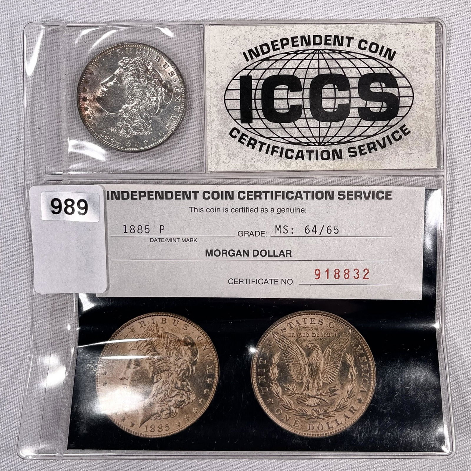 1885 Morgan Silver Dollar ICCS-MS64/65 (1 of 2)