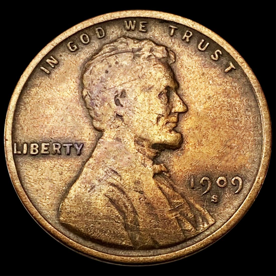 1909-S VDB Wheat Cent NEARLY UNCIRCULATED (1 of 2)