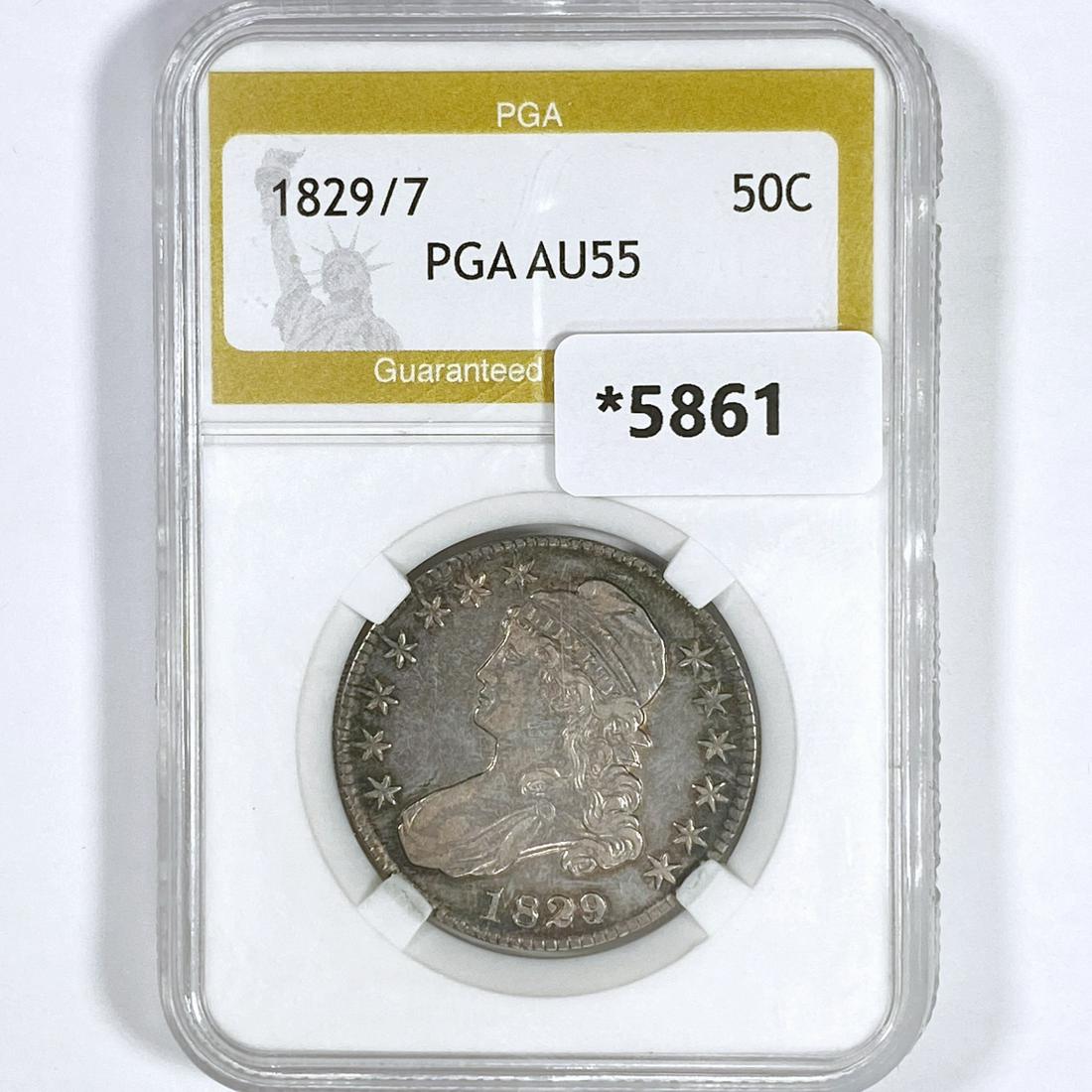 1829/7 Capped Bust Half Dollar PGA-AU55 (1 of 2)