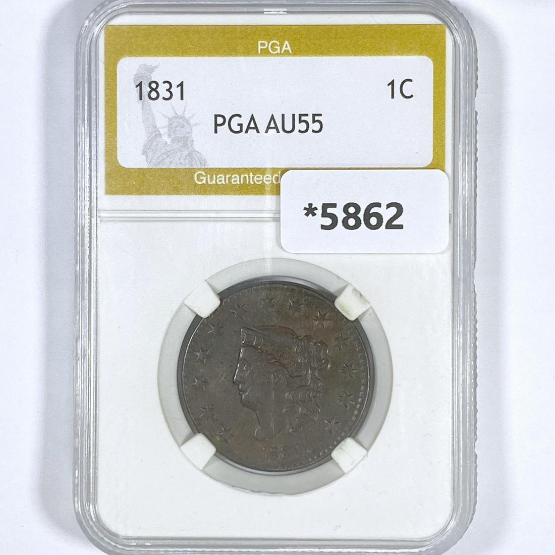 1831 Coronet Head Large Cent PGA-AU55 (1 of 2)