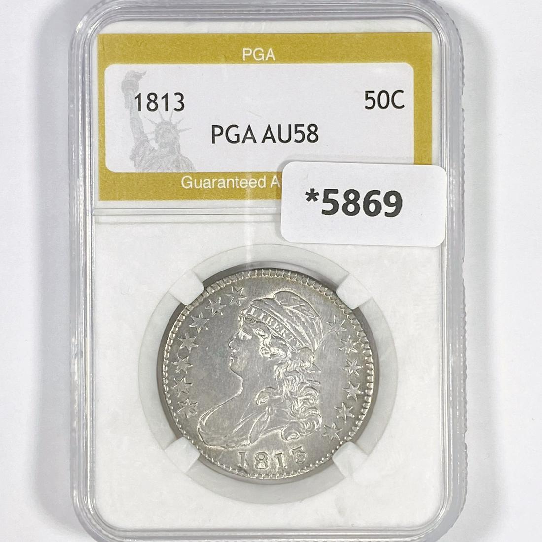 1813 Capped Bust Half Dollar PGA-AU58 (1 of 2)