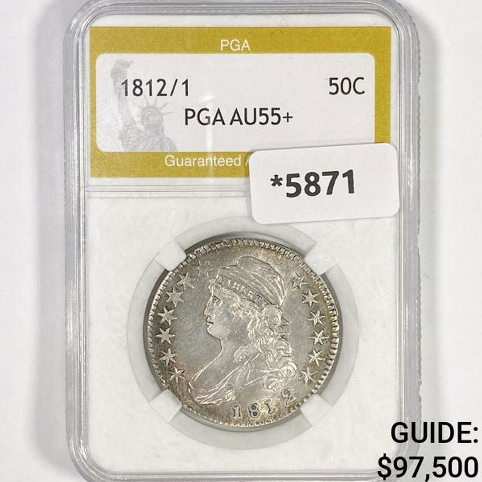 1812/1 Capped Bust Half Dollar PGA-AU55+ (1 of 2)