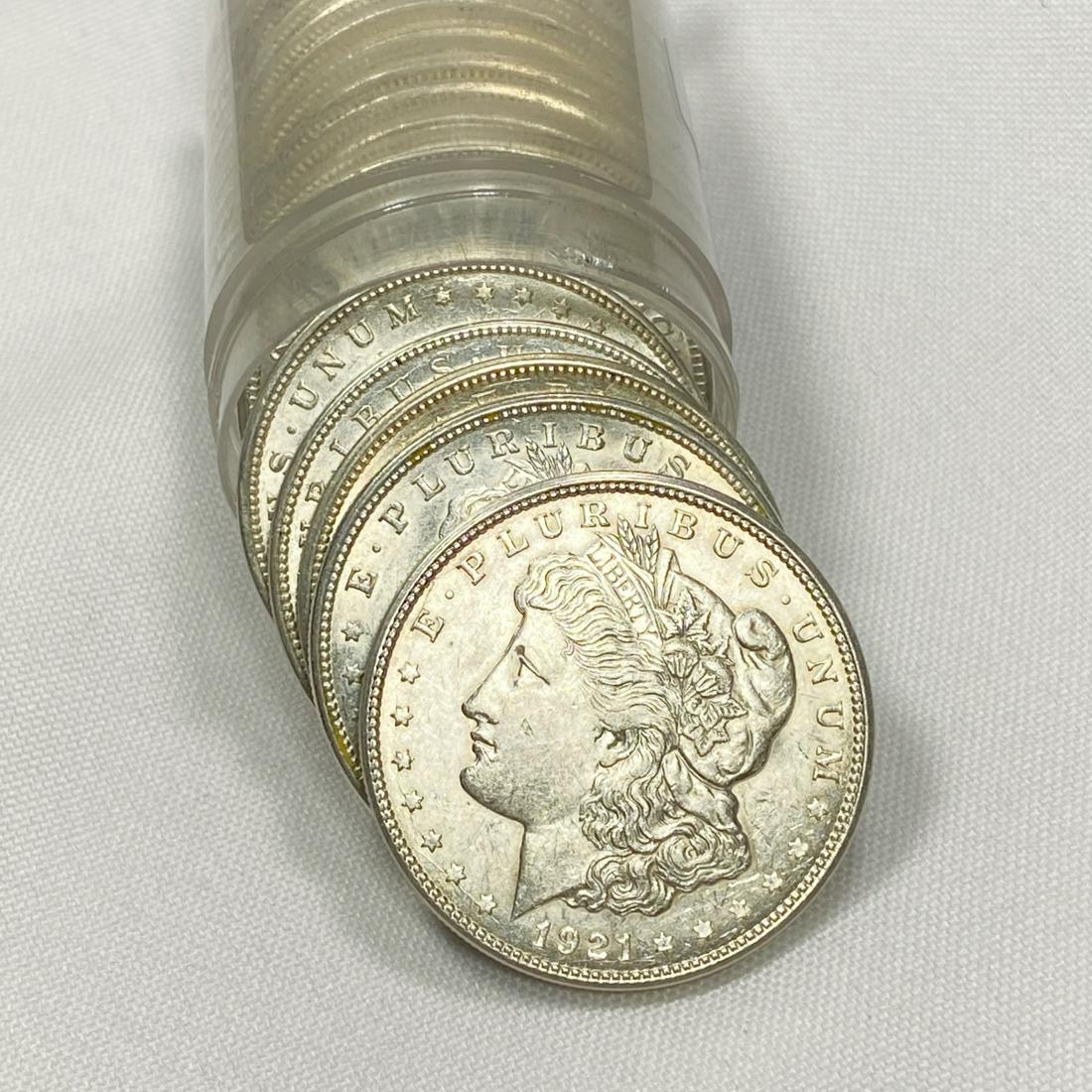 1921-D Morgan Silver Dollars Roll (15) - BU (1 of 4)