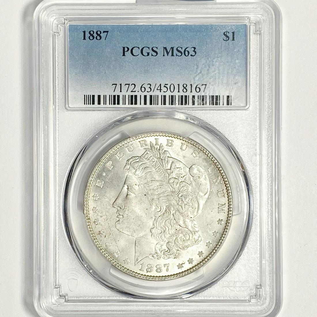 1887 Morgan Silver Dollar PCGS-MS63 (1 of 2)