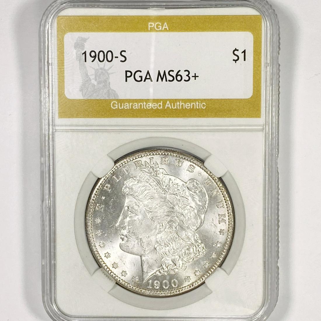 1900-S Morgan Silver Dollar PGA-MS63+ (1 of 2)