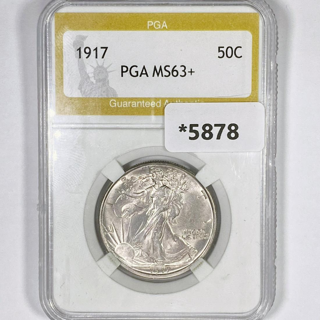 1917 Walking Liberty Half Dollar PGA-MS63+ (1 of 2)