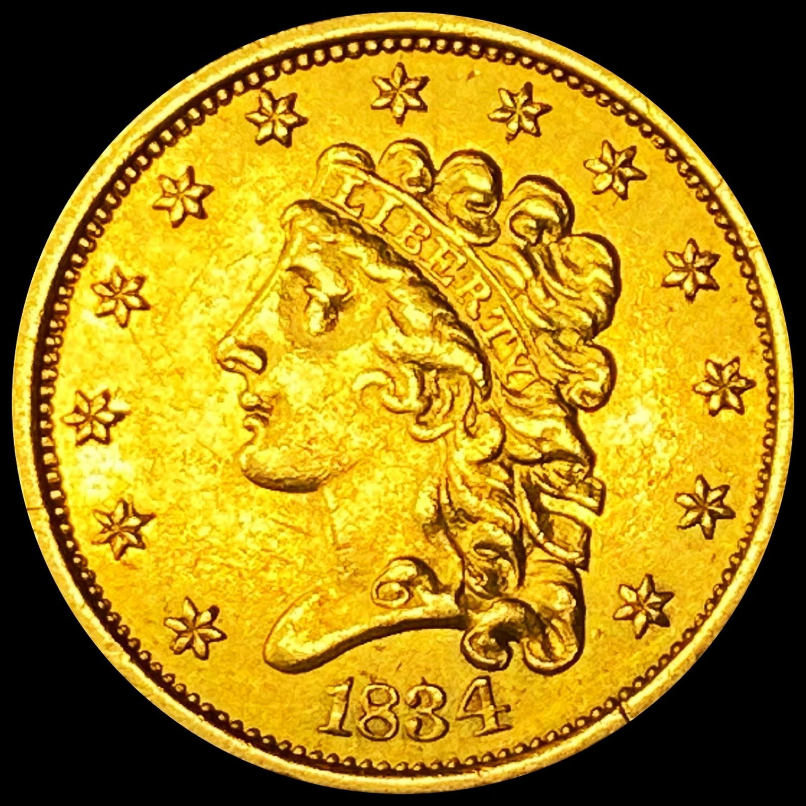 1834 $2.50 Gold Quarter Eagle - HIGH GRADE (1 of 2)