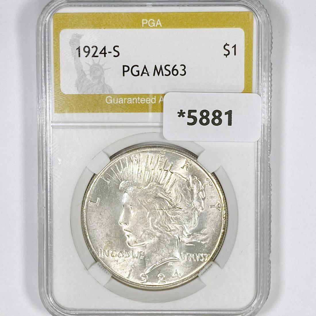 1924-S Silver Peace Dollar PGA-MS63 (1 of 2)