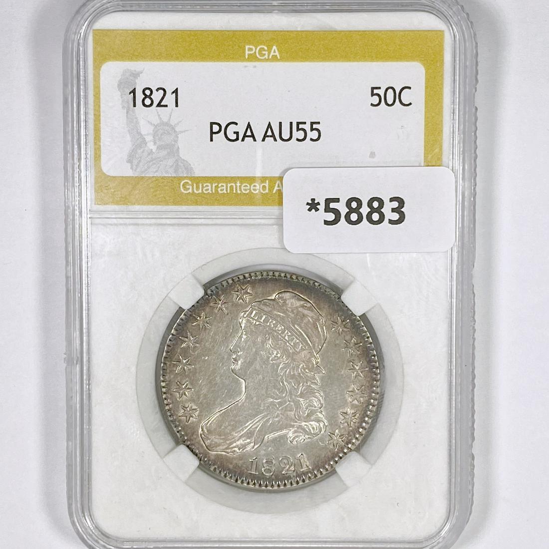1821 Capped Bust Half Dollar PGA-AU55 (1 of 2)