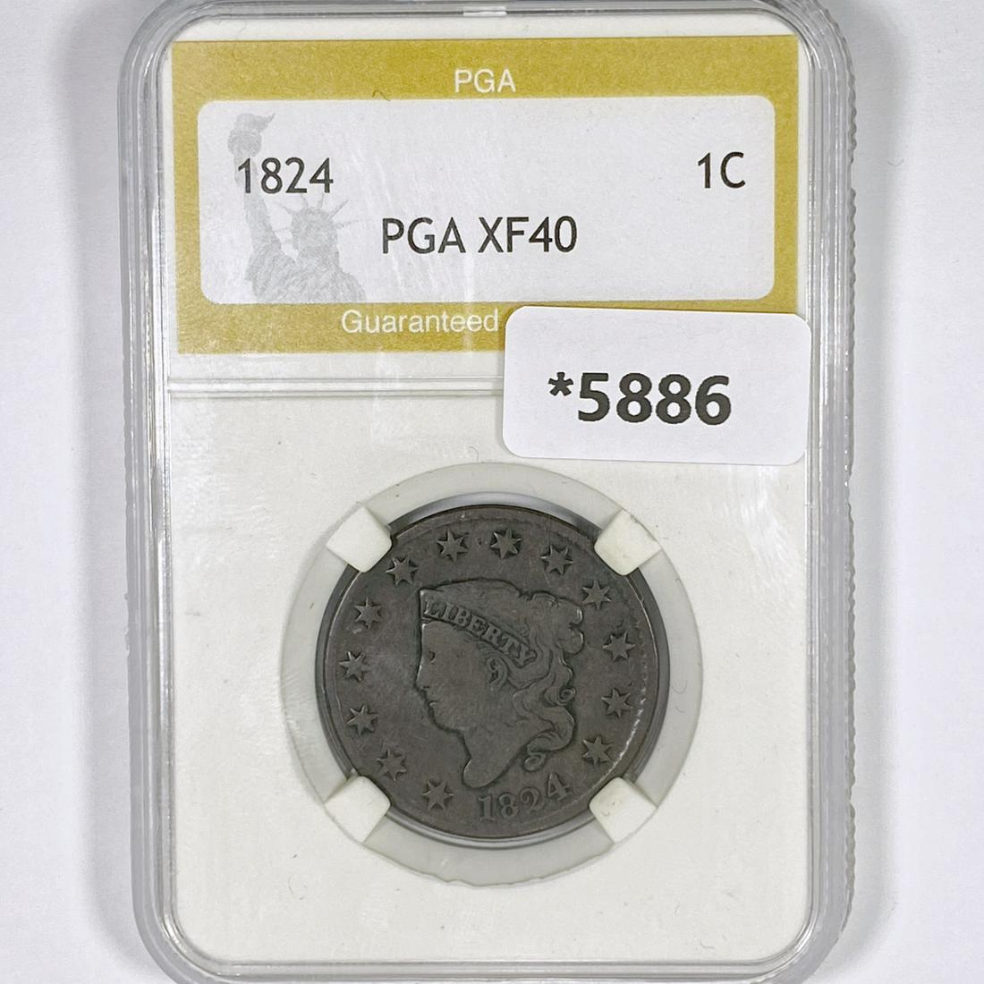 1824 Coronet Head Large Cent PGA-XF40 (1 of 2)