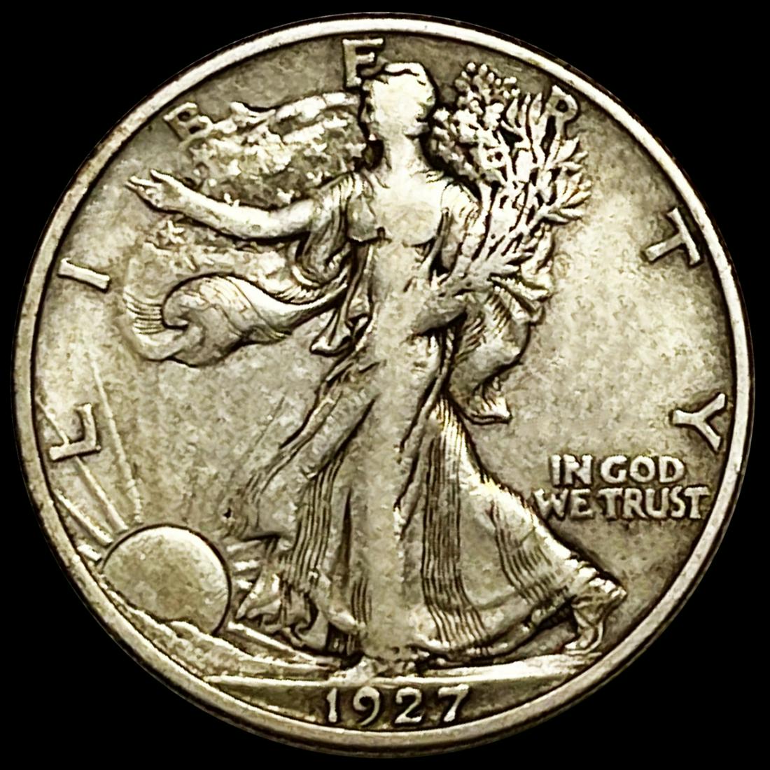 1927-S Walking Liberty Half Dollar ABOUT UNC (1 of 2)