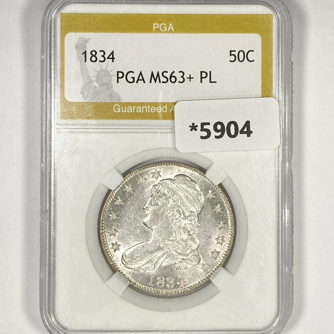 1834 Capped Bust Half Dollar PGA-MS63+ PL (1 of 2)